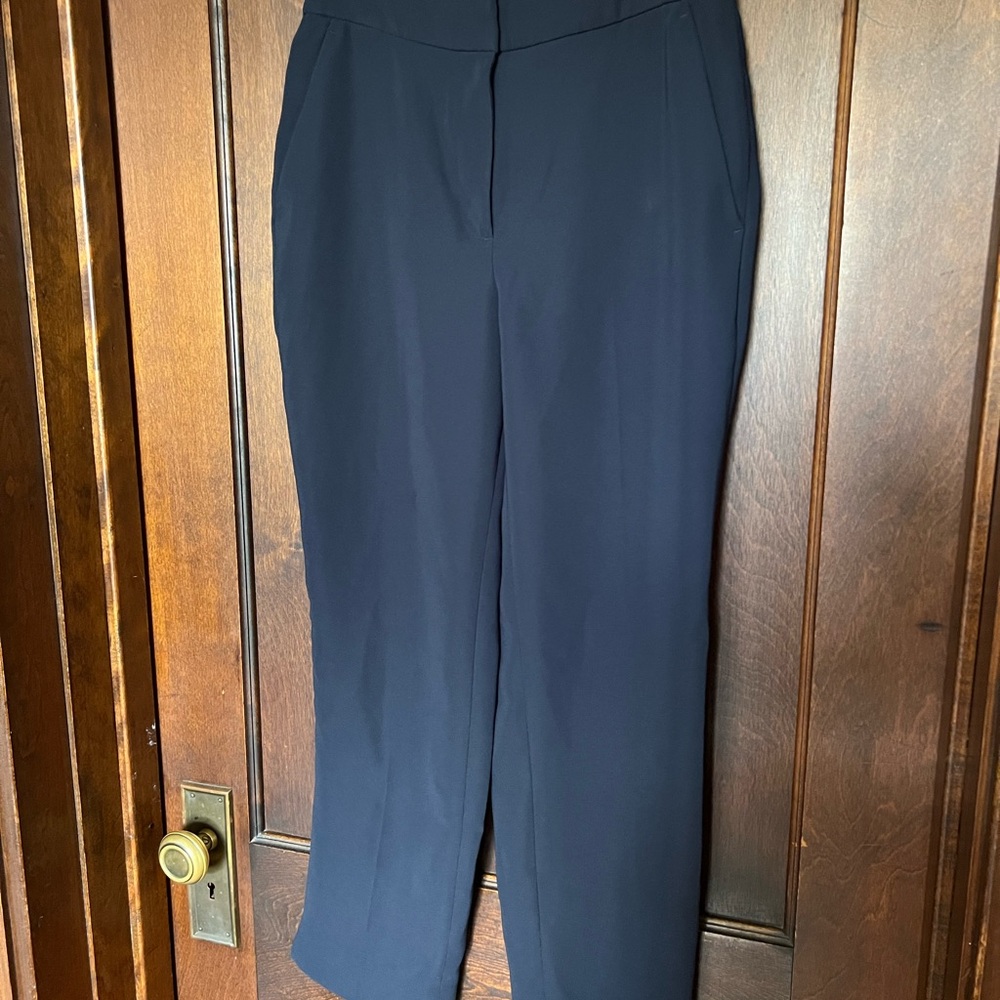 Elegant Navy lightweight j crew cropped straight Pants